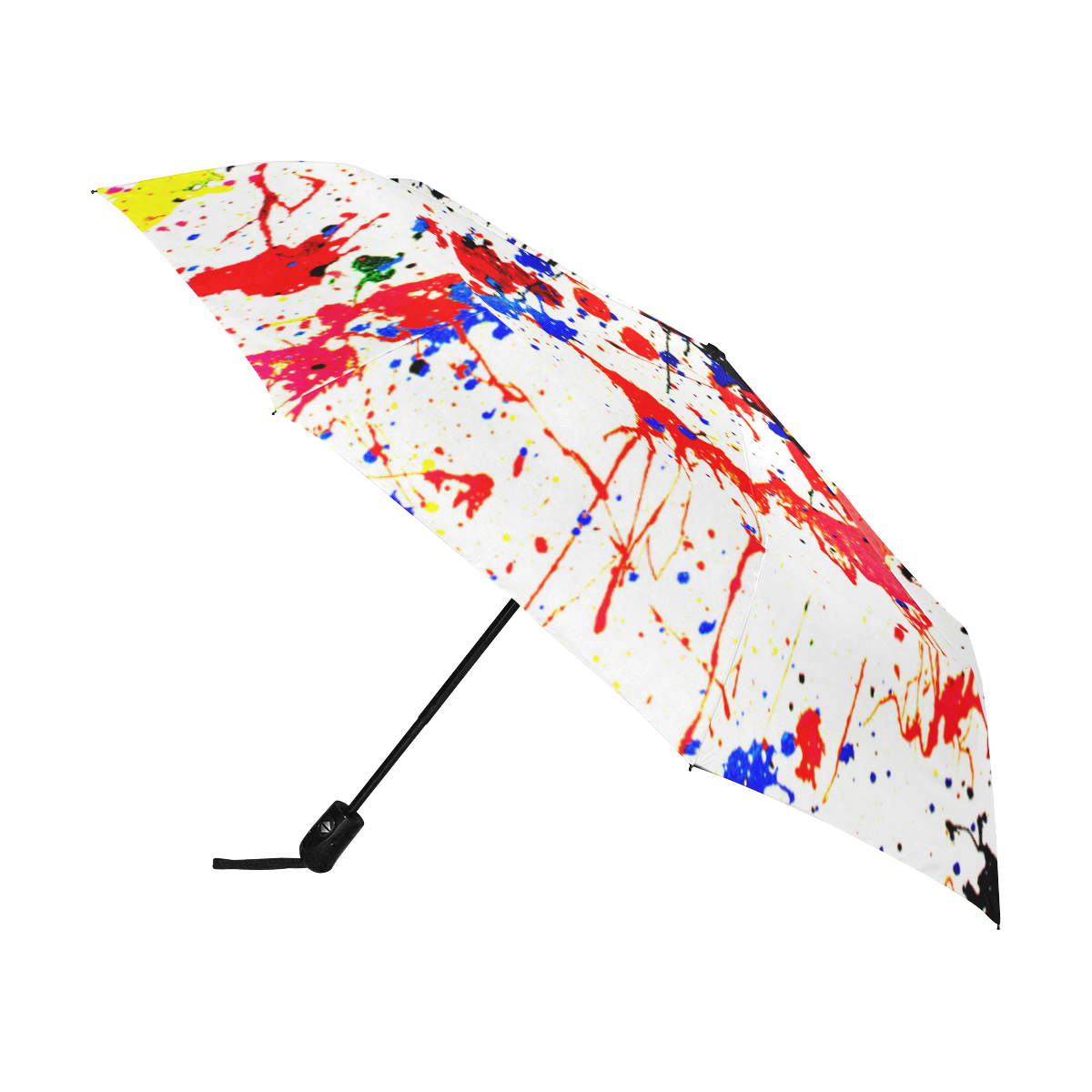 Blue & Red Paint Splatter Anti-UV Auto-Foldable Umbrella (U09)