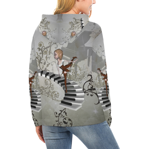 Music, dancing fairy All Over Print Hoodie for Women (USA Size) (Model H13)