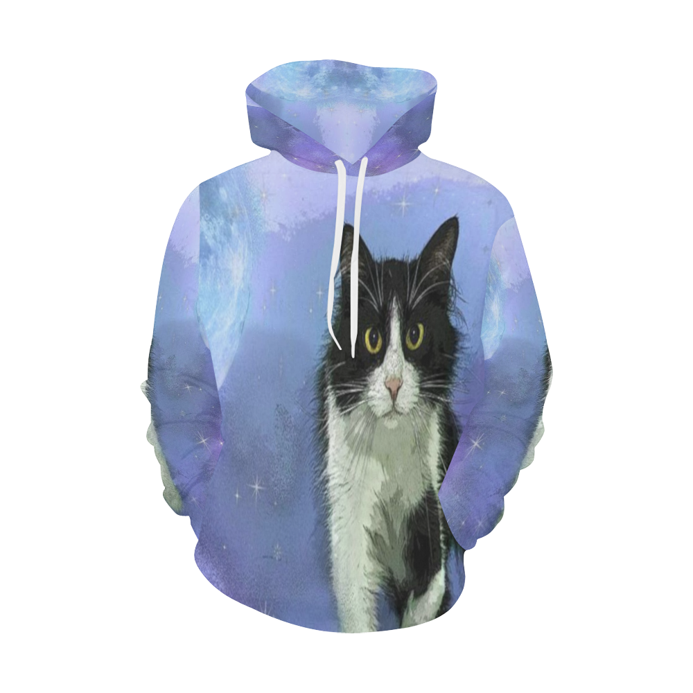 space cat All Over Print Hoodie for Men (USA Size) (Model H13)