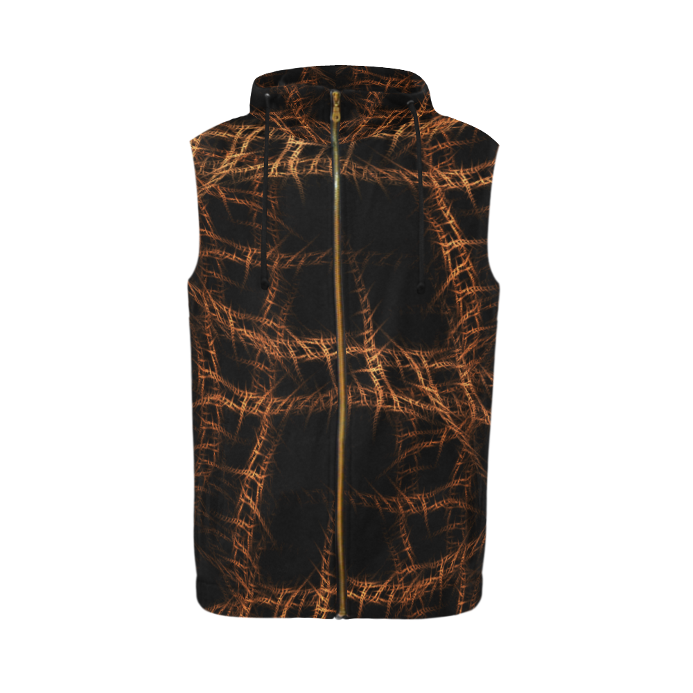 Trapped All Over Print Sleeveless Zip Up Hoodie for Men (Model H16)