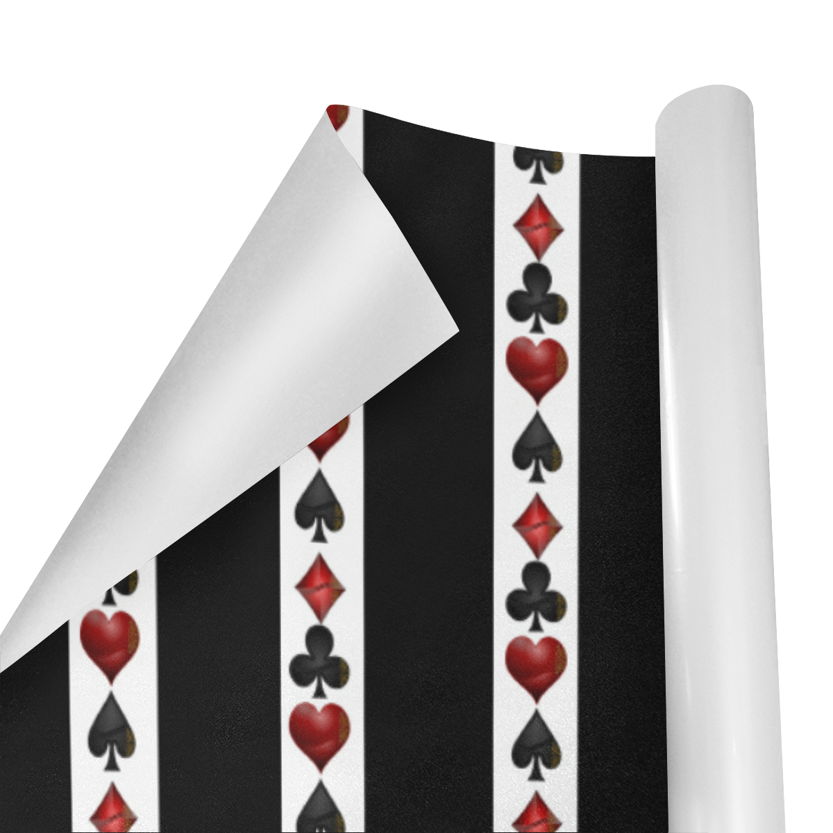 Playing Card Symbols Stripes Gift Wrapping Paper 58"x 23" (3 Rolls)