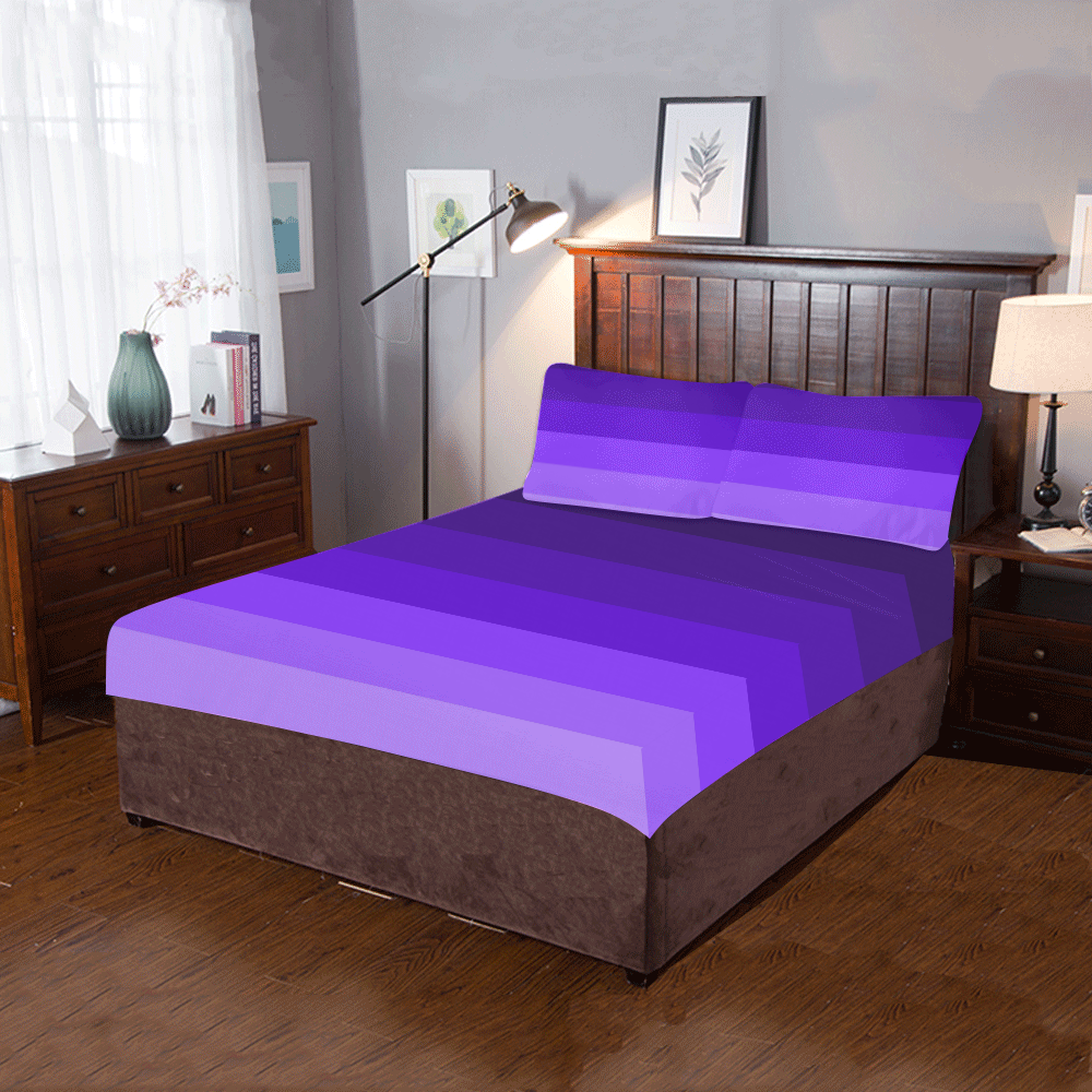 Purple stripes 3-Piece Bedding Set