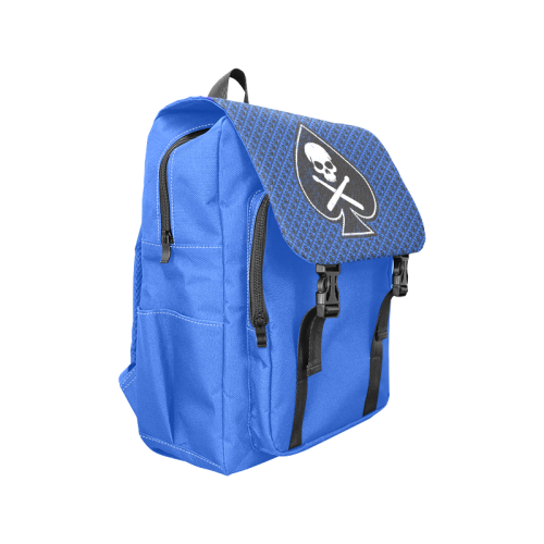 SKULL_BLUE Casual Shoulders Backpack (Model 1623)