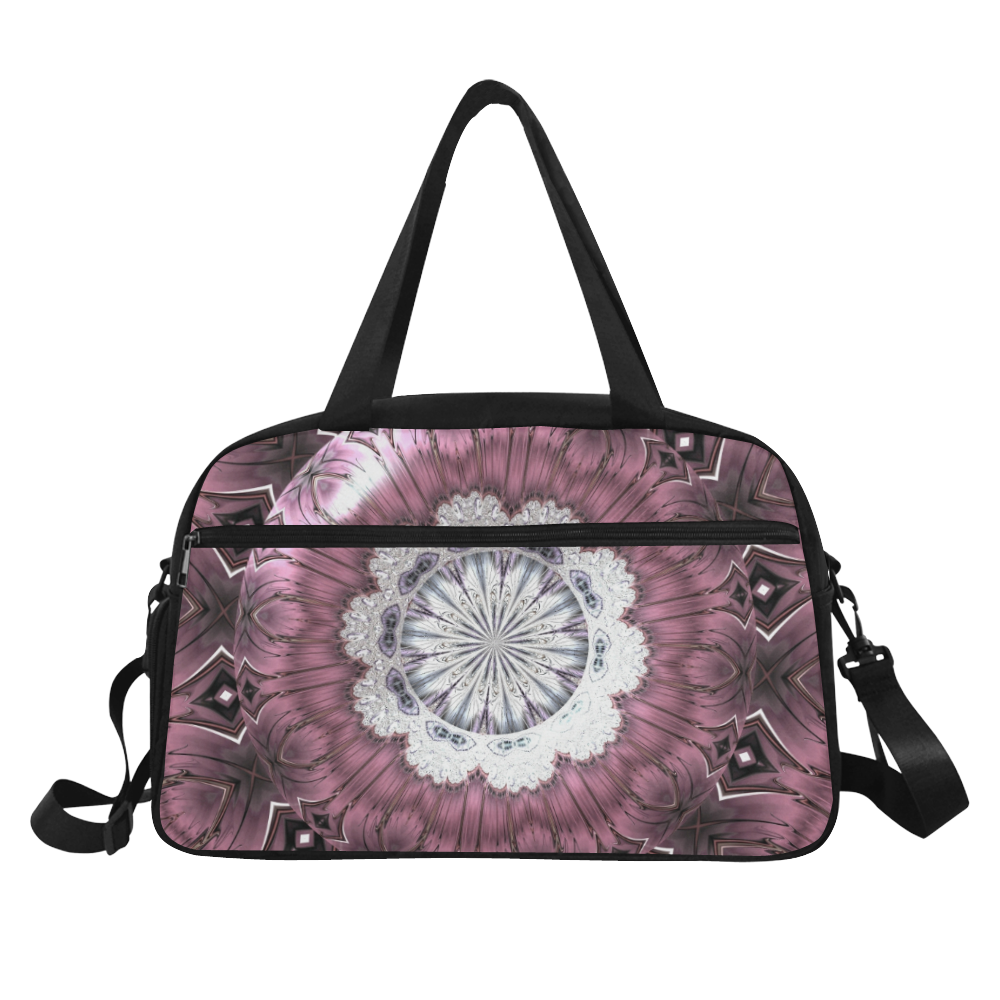 Bejeweled Royal Purple Diadem Fractal Mandala Fitness Handbag (Model 1671)