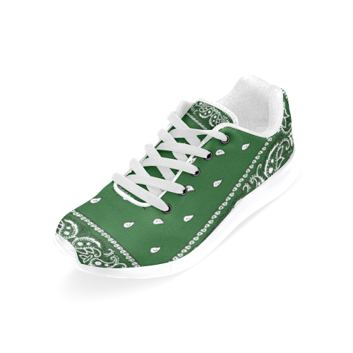 Green Bandana Women-White Women’s Running Shoes (Model 020)