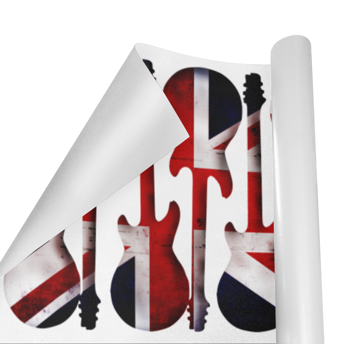 Large British Flag UK Flag Guitars Decorating Gift Wrapping Paper 58"x 23" (2 Rolls)
