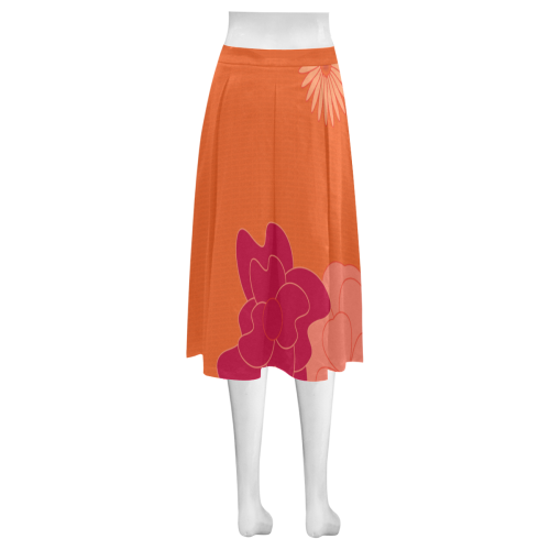 Flowers A0, B0, C8, Mnemosyne Women's Crepe Skirt (Model D16)