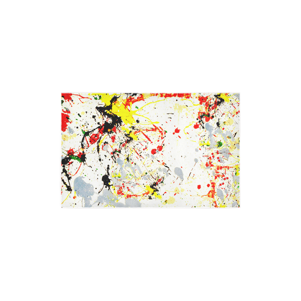 Black, Red, Yellow Paint Splatter Area Rug 2'7"x 1'8‘’