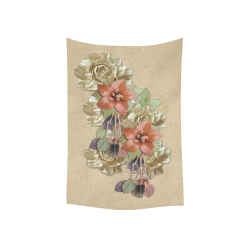 leather flower art Cotton Linen Wall Tapestry 40"x 60"