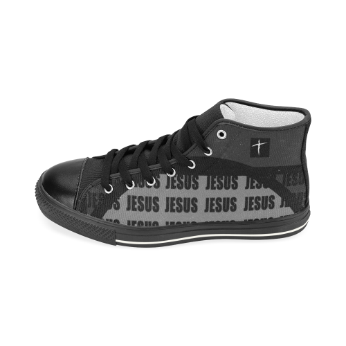 Jesus Men's Gray 1 High-Top's Men’s Classic High Top Canvas Shoes (Model 017)