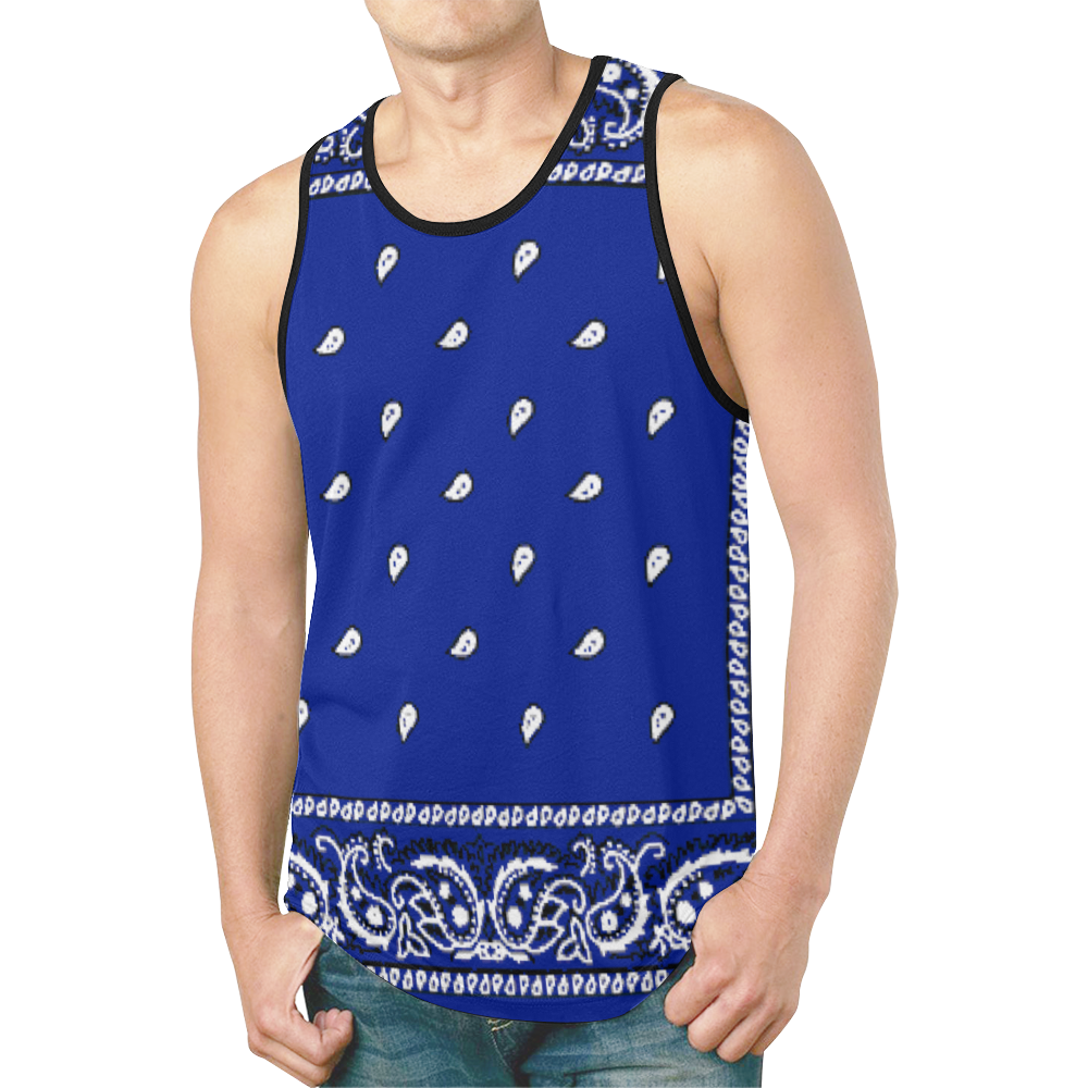 KERCHIEF PATTERN BLUE New All Over Print Tank Top for Men (Model T46)