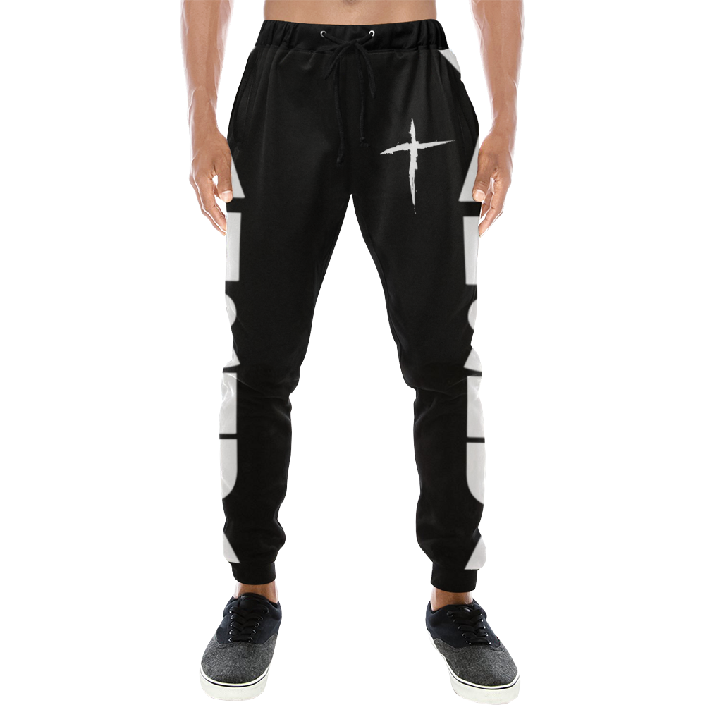 Yahshua Joggers (Black) Men's All Over Print Sweatpants/Large Size (Model L11)