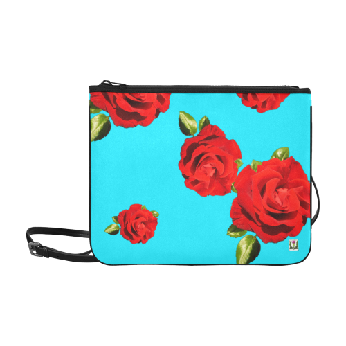Fairlings Delight's Floral Luxury Collection- Red Rose Slim Clutch Bag 53086a16 Slim Clutch Bag (Model 1668)