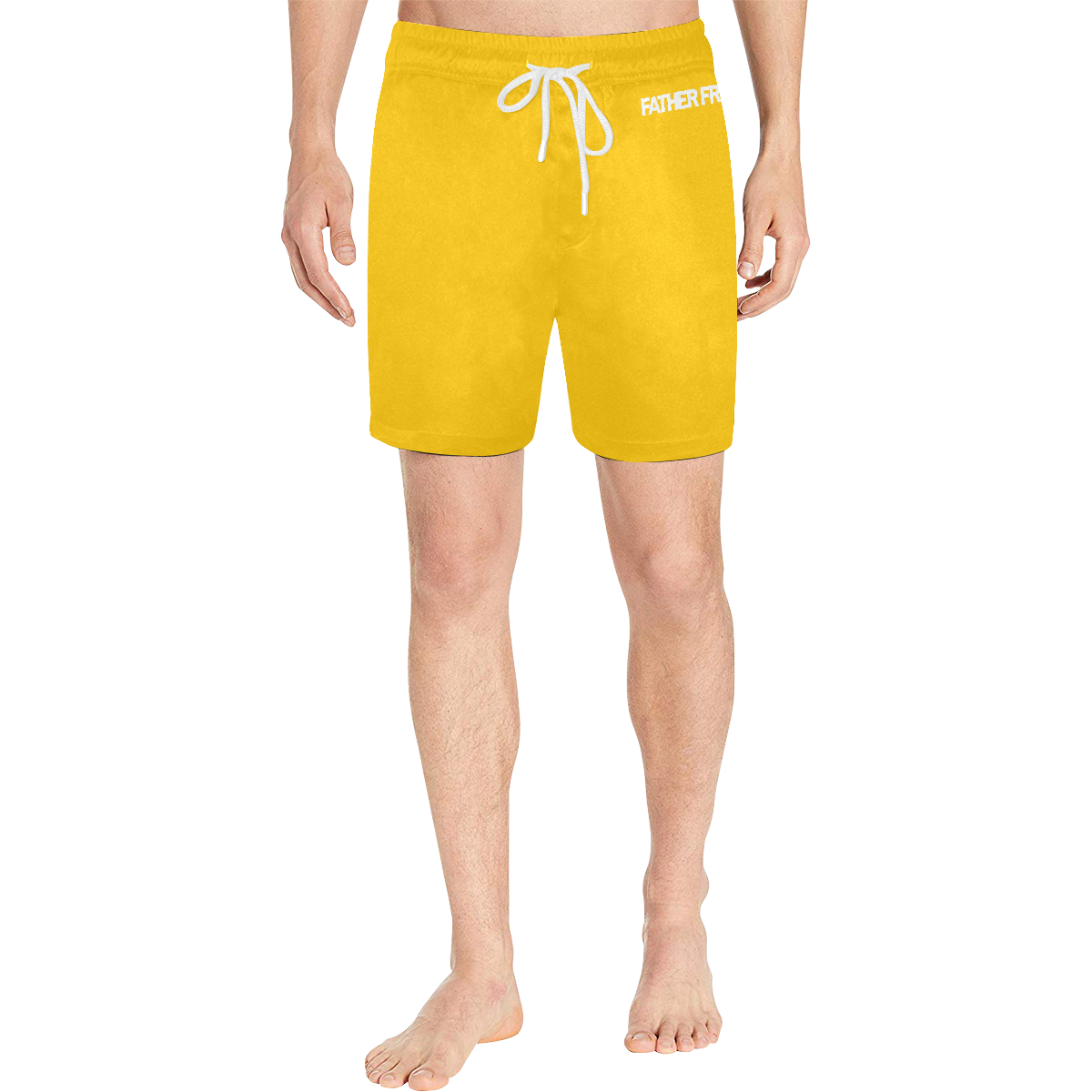 FF - Yellow Beach Shorts Men's Mid-Length Swim Shorts (Model L39)