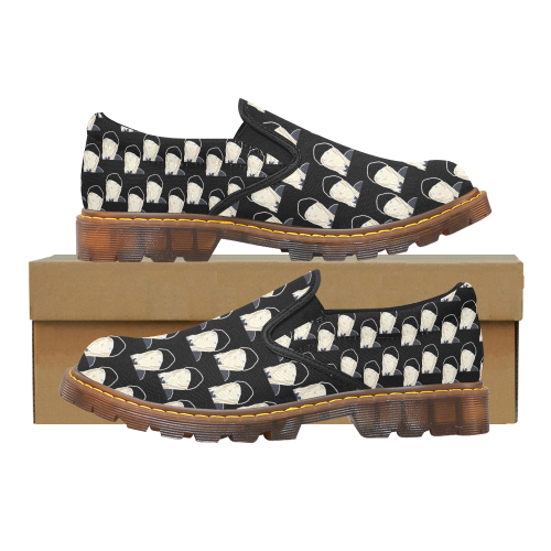 beanie boy pattern Martin Women's Slip-On Loafer/Large Size (Model 12031)