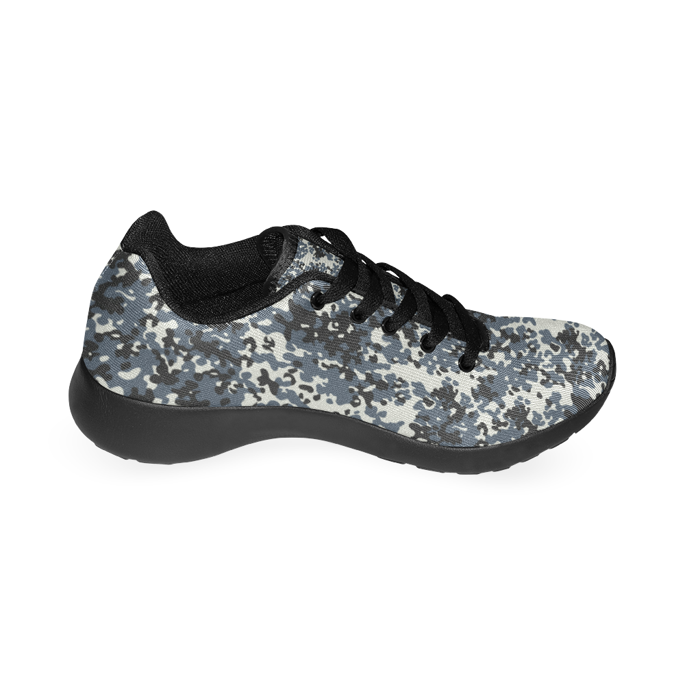Urban City Black/Gray Digital Camouflage Kid's Running Shoes (Model 020)