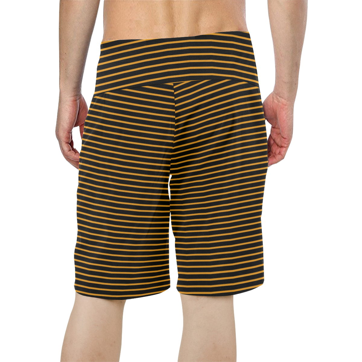 Pinstripe Brown Tan Men's All Over Print Board Shorts (Model L16)