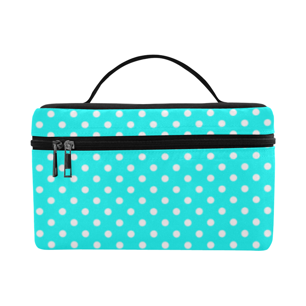 Baby blue polka dots Cosmetic Bag/Large (Model 1658)