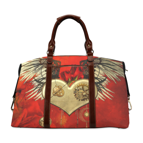 Steampunk heart, clocks and gears Classic Travel Bag (Model 1643) Remake