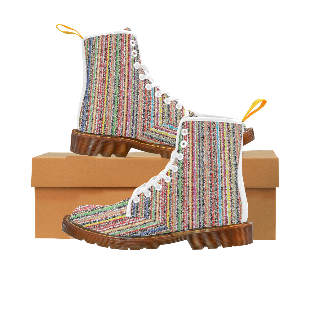 Patterns of colorful lines Martin Boots For Women Model 1203H