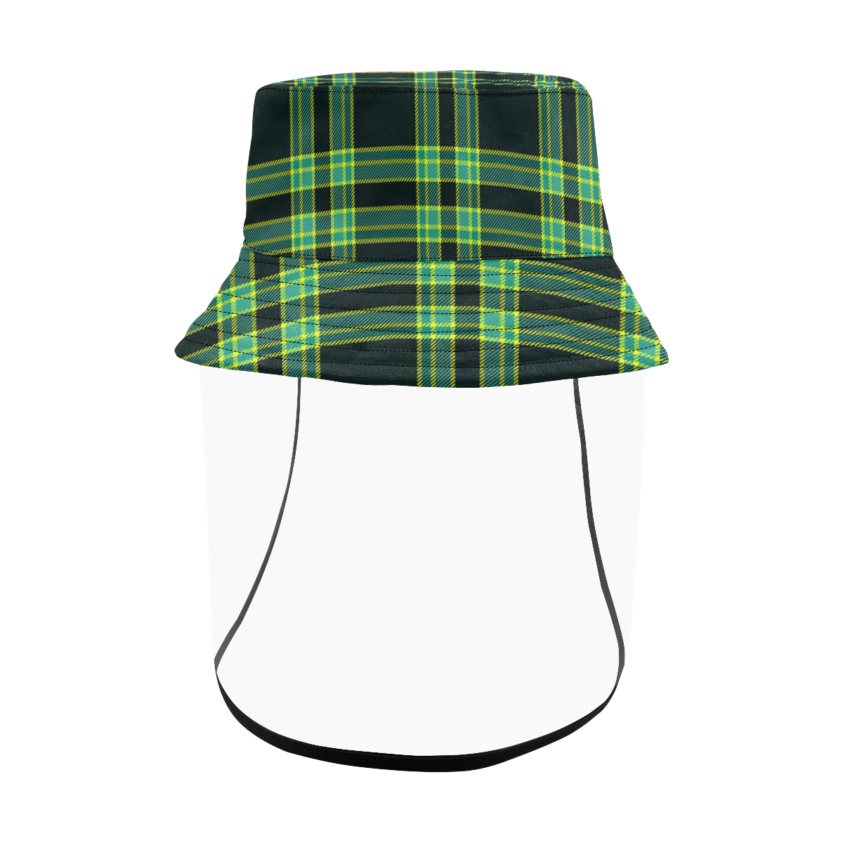 stripes sea green Men's Bucket Hat (Detachable Face Shield)