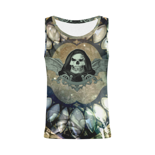 Awesome scary skull All Over Print Tank Top for Women (Model T43)
