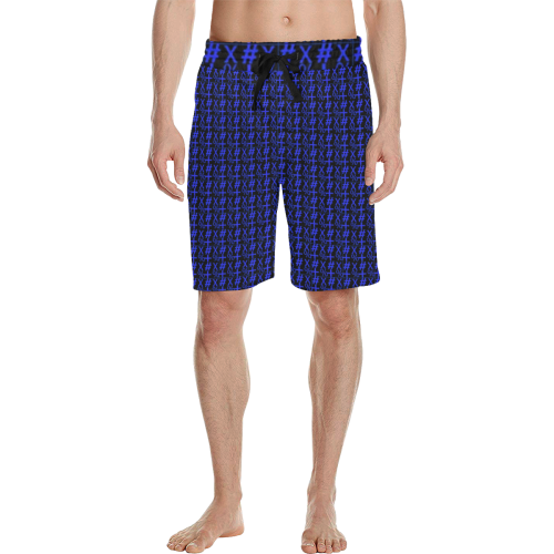 NUMBERS Collection Symbols Royal Men's All Over Print Casual Shorts (Model L23)