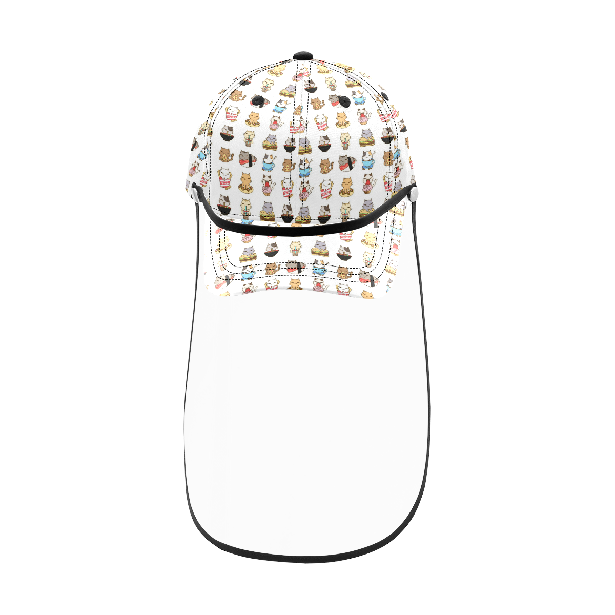 white Dad Cap (Detachable Face Shield)