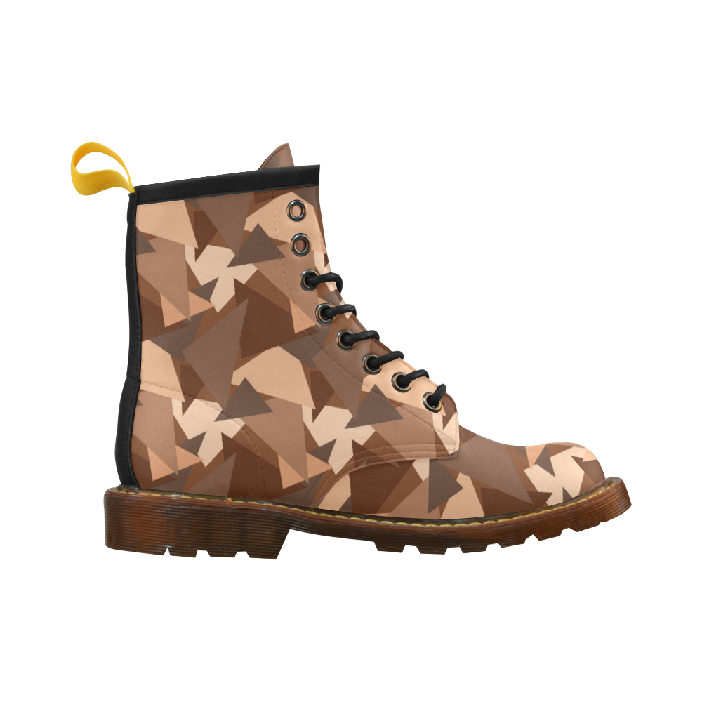 Brown Chocolate Caramel Camouflage High Grade PU Leather Martin Boots For Men Model 402H