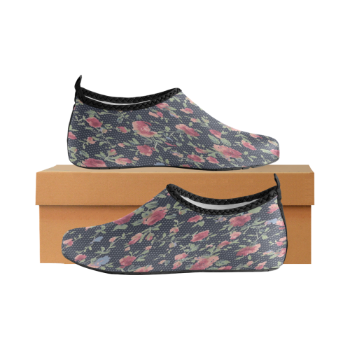 Polka Dotted Rosebuds Women's Slip-On Water Shoes (Model 056)
