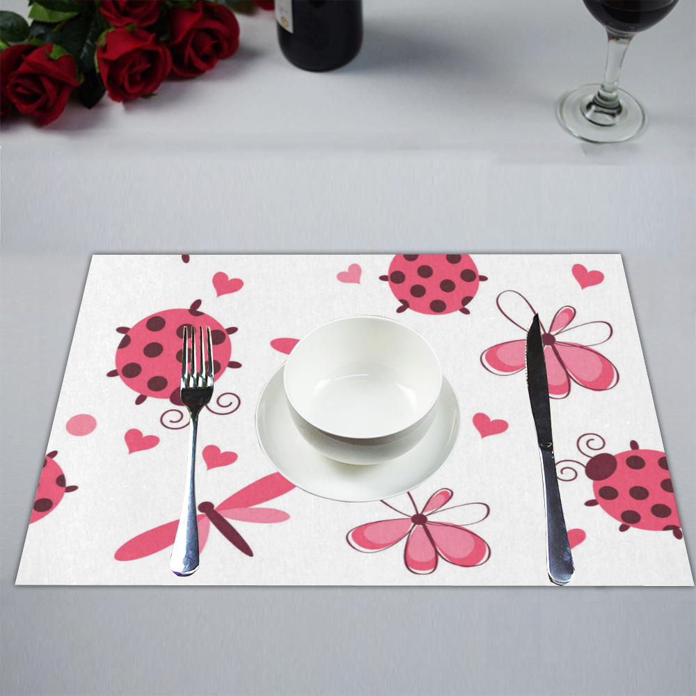 Lady bugs and Dragonflies Placemat 14’’ x 19’’ (Set of 4)