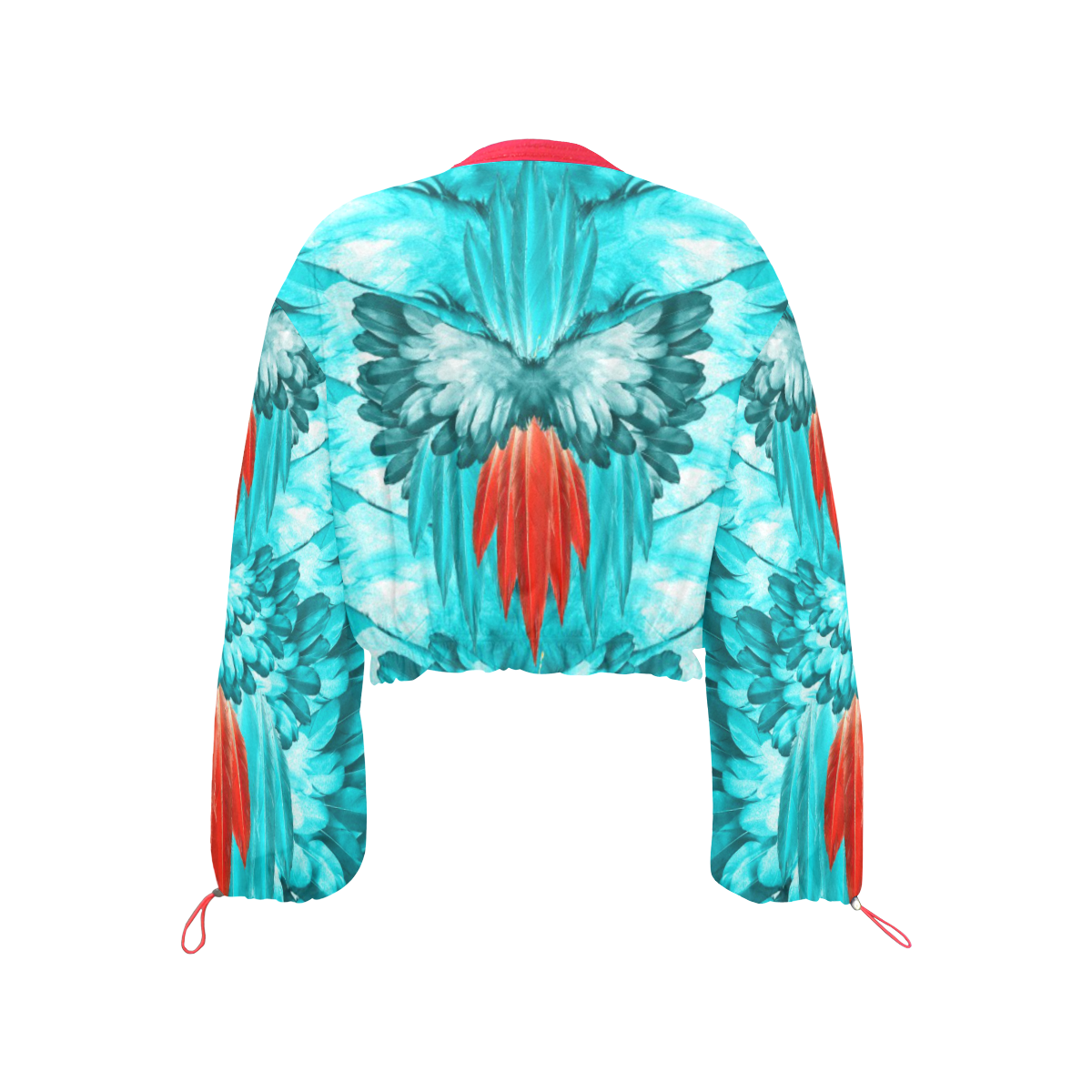 feathers Cropped Chiffon Jacket for Women (Model H30)