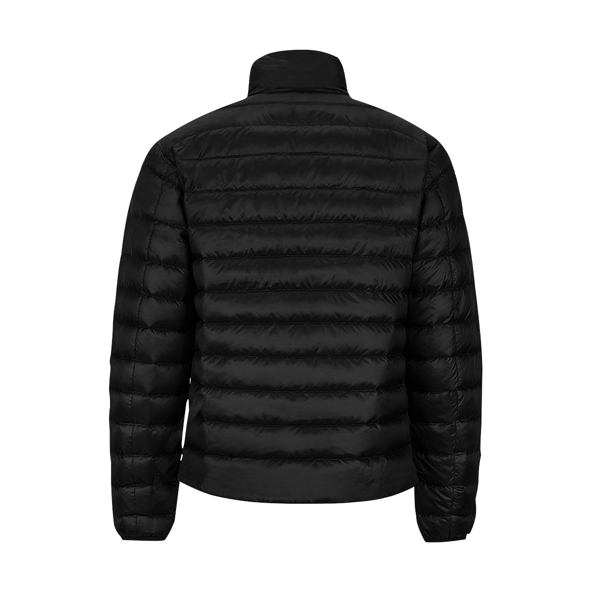 Black Men's Stand Collar Padded Jacket (Model H41)
