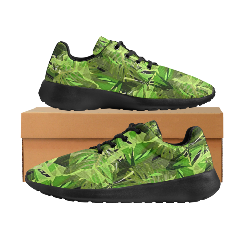 Tropical Jungle Leaves Camouflage Men's Athletic Shoes (Model 0200)