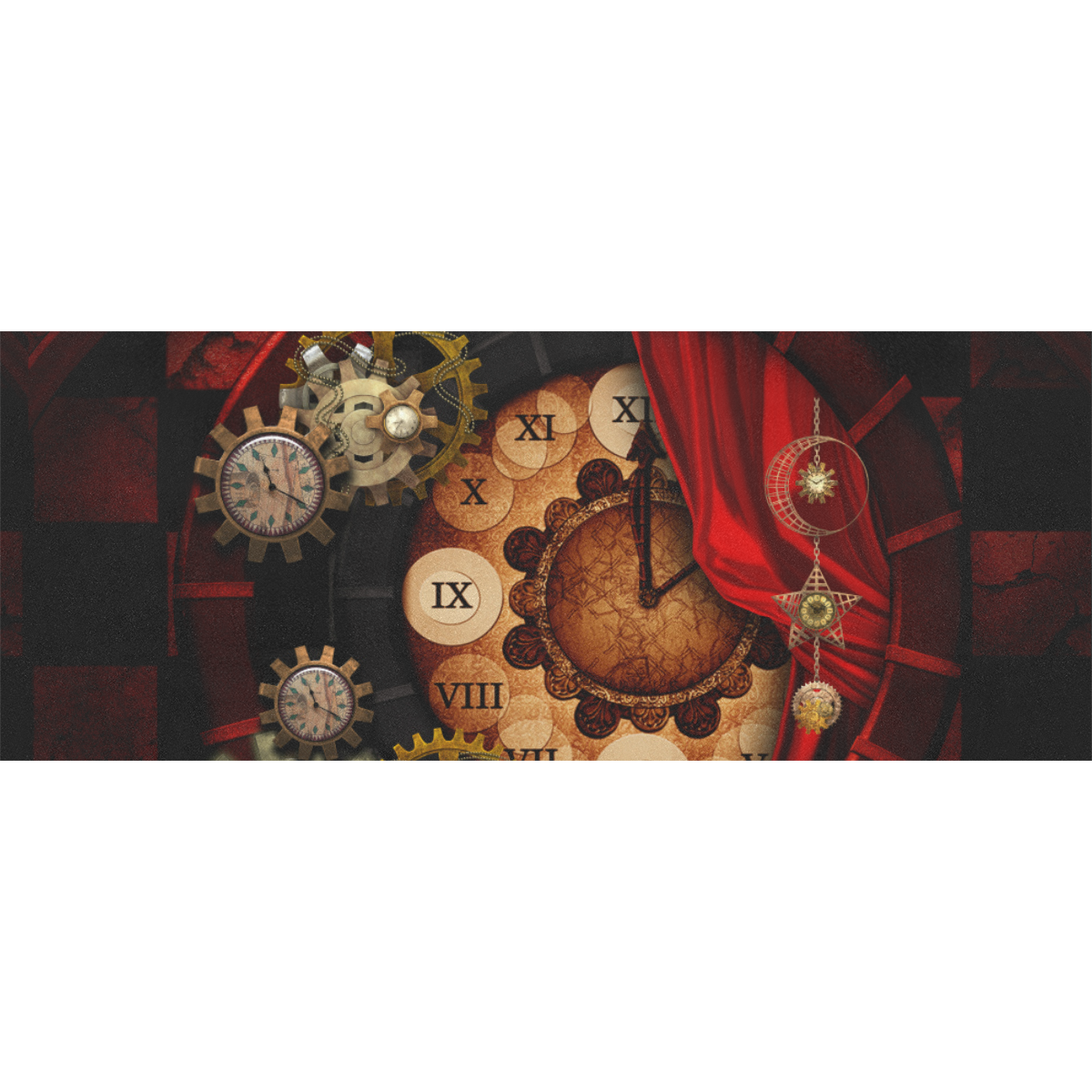 Steampunk, wonderful clockwork Gift Wrapping Paper 58"x 23" (1 Roll)