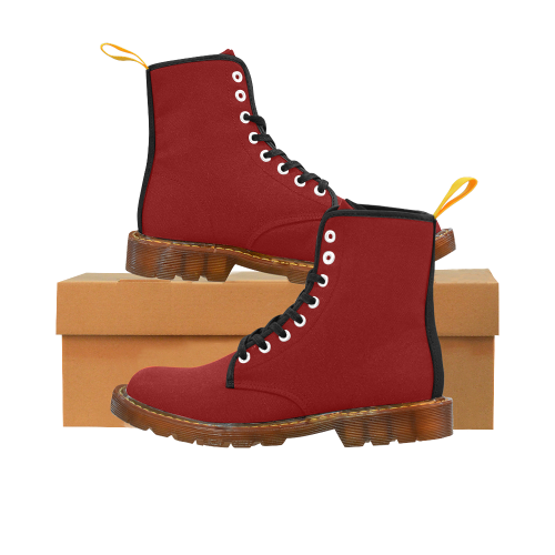 Red Wine and Black Martin Boots For Women Model 1203H