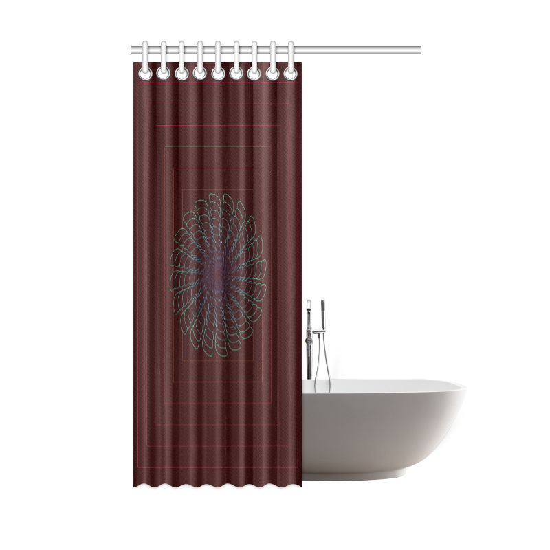 Tirquise flower on chocholate brown Shower Curtain 48"x72"