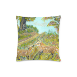 Two foxes acrylic Custom Zippered Pillow Case 16"x16" (one side)