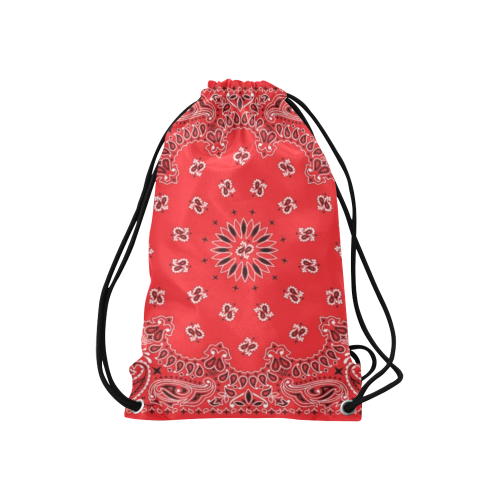 KERCHIEF PATTERN RED Small Drawstring Bag Model 1604 (Twin Sides) 11"(W) * 17.7"(H)