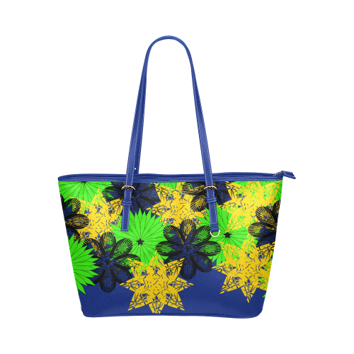 abstract bouquet Leather Tote Bag/Small (Model 1651)