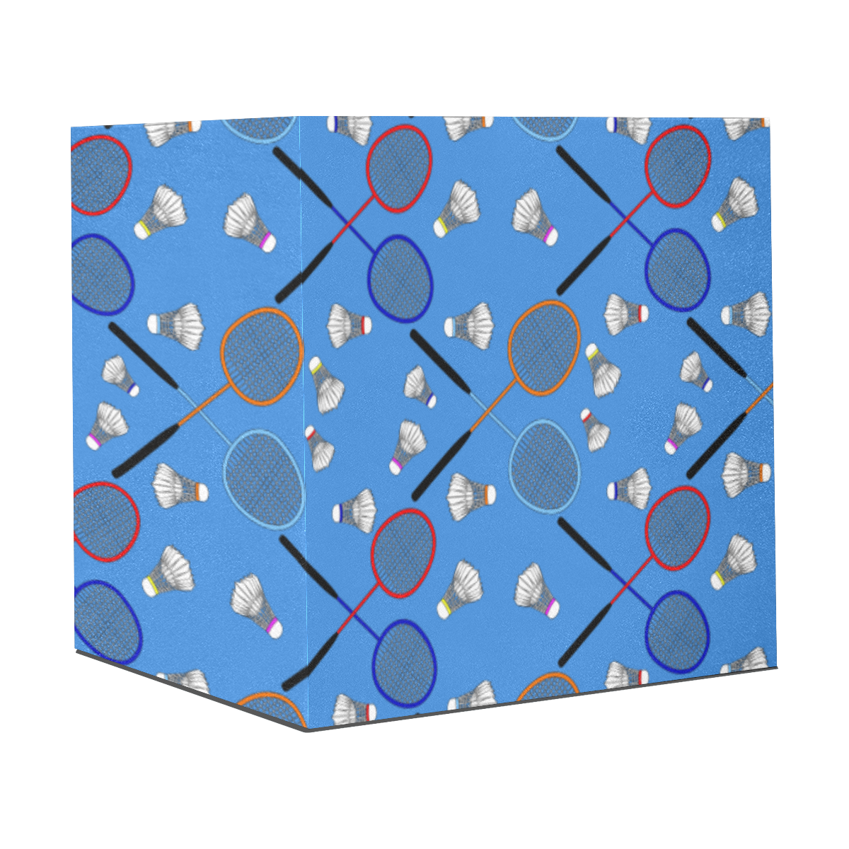 Badminton Rackets and Shuttlecocks Pattern Sports Blue Gift Wrapping Paper 58"x 23" (1 Roll)