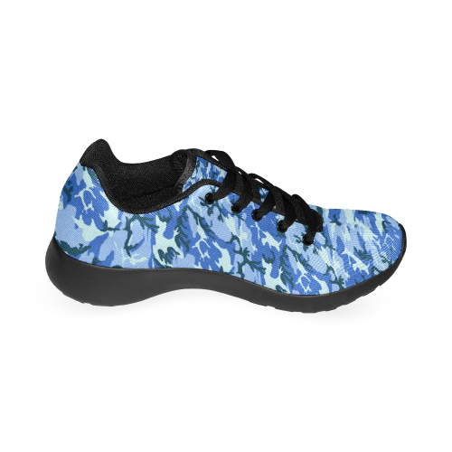 Woodland Blue Camouflage Kid's Running Shoes (Model 020)