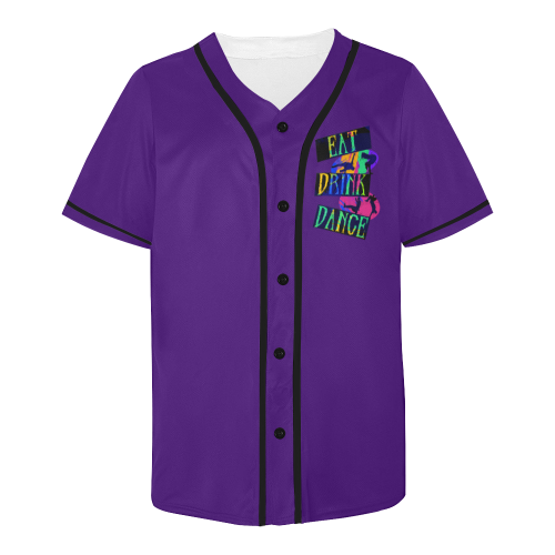 Break Dancing Colorful / Purple All Over Print Baseball Jersey for Men (Model T50)