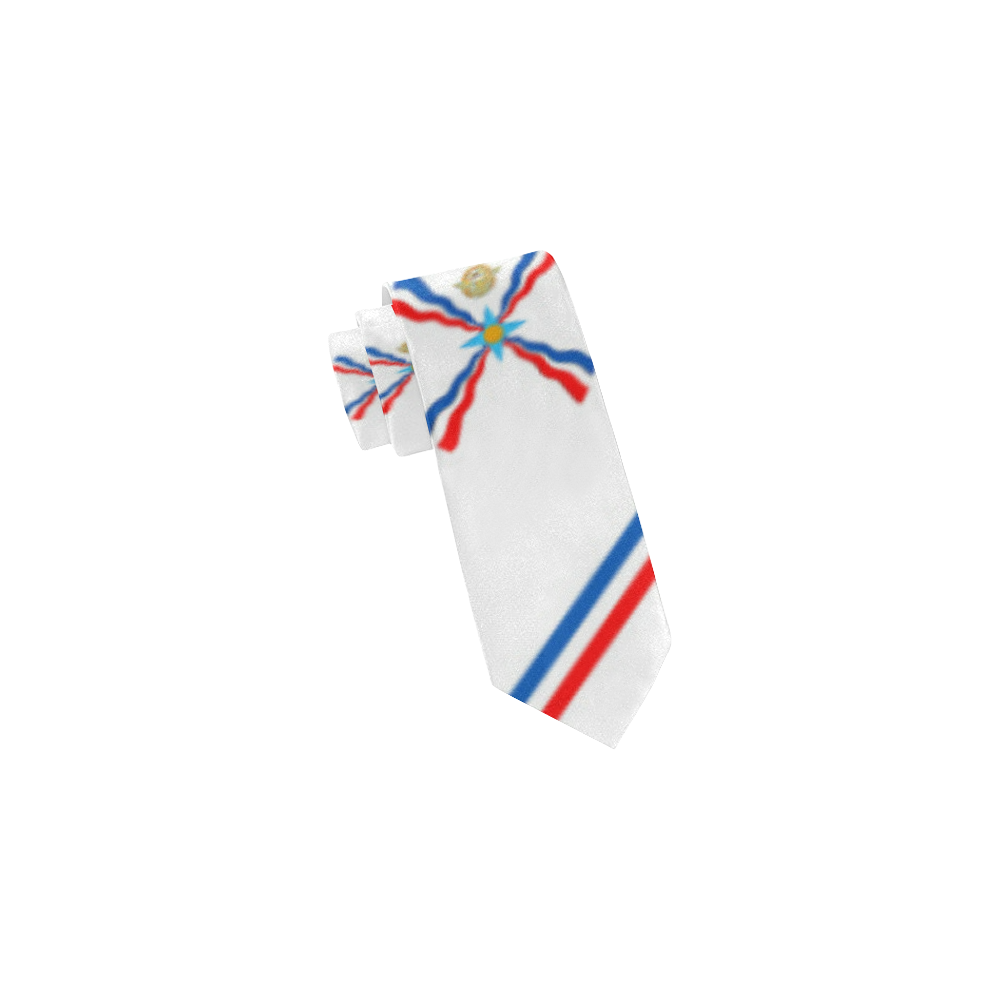 Assyrian Flag on White Classic Necktie (Two Sides)