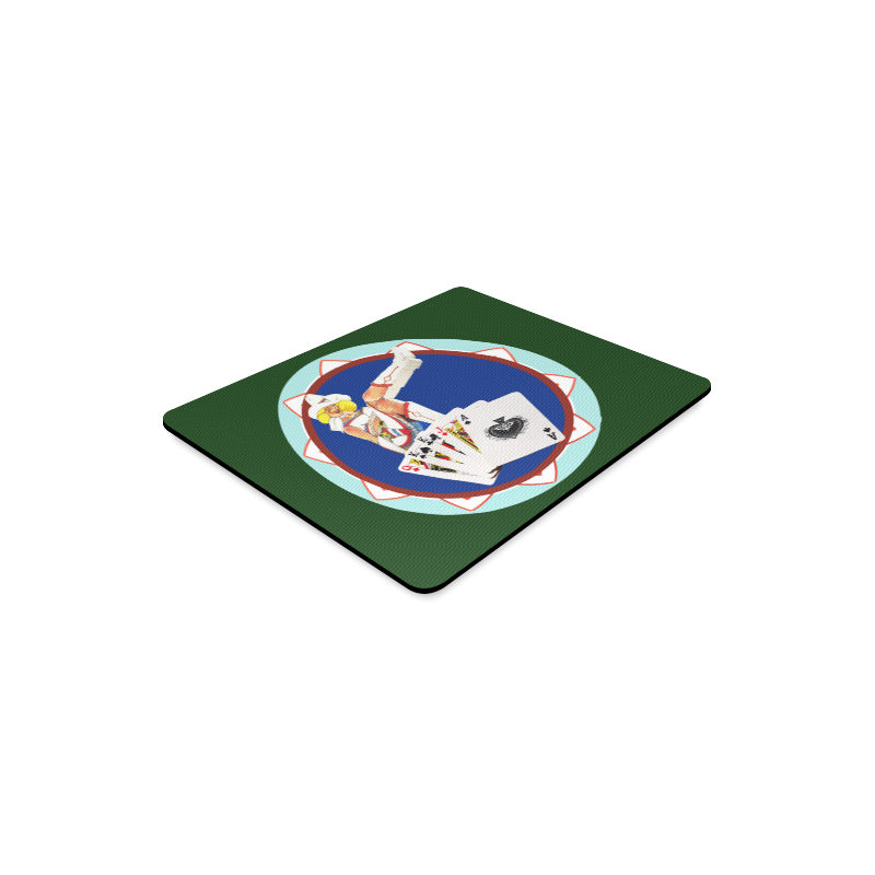 LasVegasIcons Poker Chip - Sassy Sally on Green Rectangle Mousepad