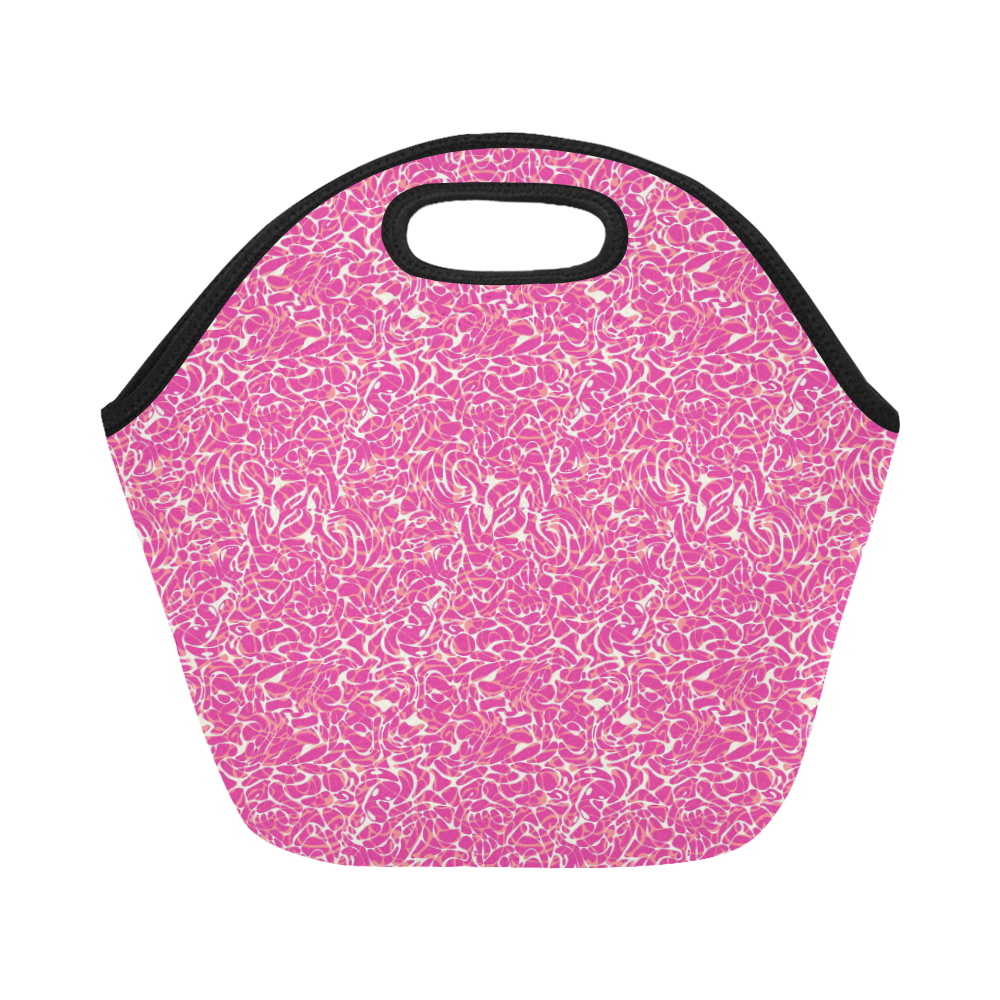 Pink Abstract Pattern Neoprene Lunch Bag/Small (Model 1669)