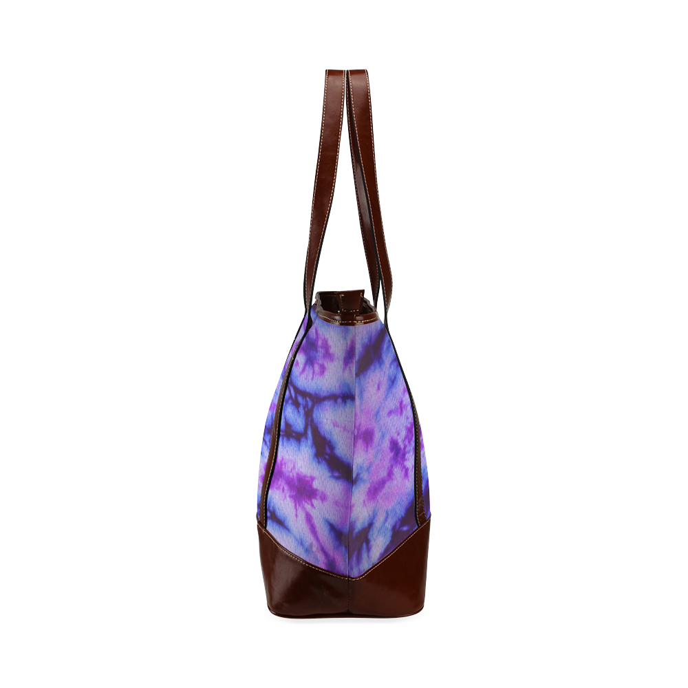 tie dye in blues and purple Tote Handbag (Model 1642)