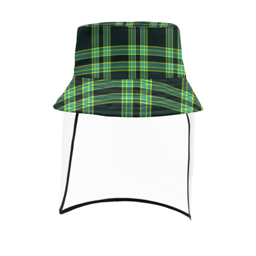 stripes sea green Women's Bucket Hat (Detachable Face Shield)