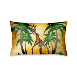Cute giraffe with palm Custom Zippered Pillow Case 16"x24"(One Side Printing)