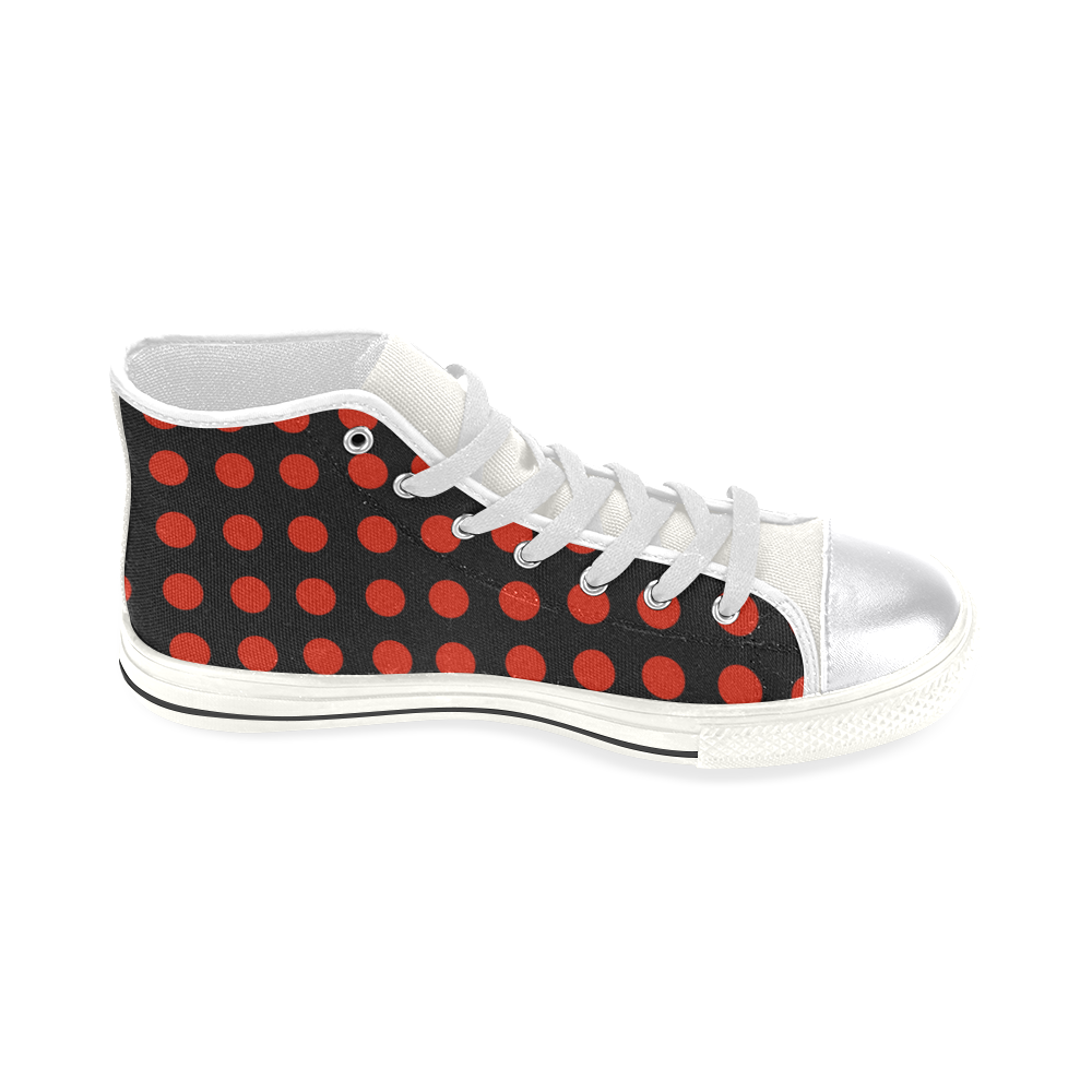 Red Bubbles Women's Classic High Top Canvas Shoes (Model 017)